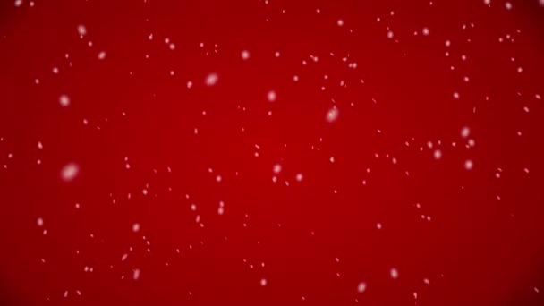 Sníh Padající Efekt Červeném Pozadí — Stock video