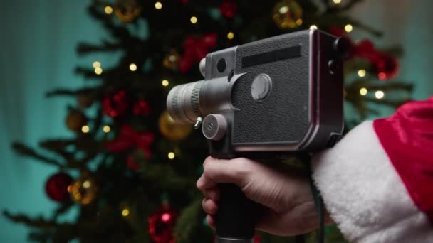 Mikulás Forgatás Szépség Karácsony Szuper Kamera — Stock videók