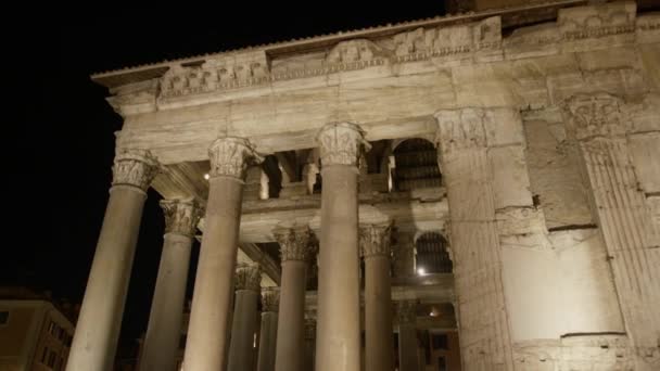 ローマのパンテオンでの夜 — ストック動画