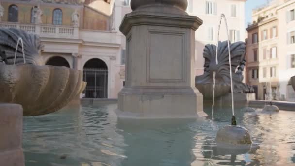 Zon Van Invloed Santa Maria Fontein Rome Italië — Stockvideo