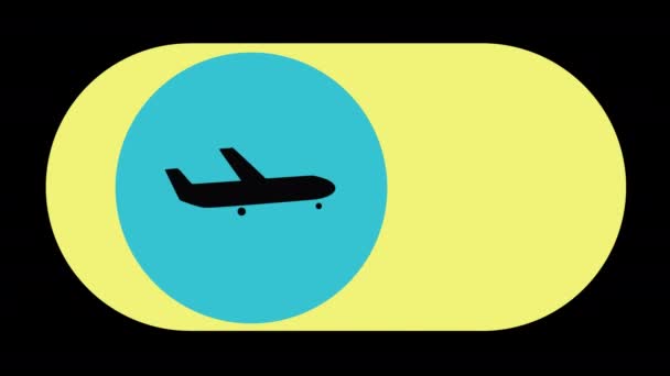 具有飞机模式图标切换开关和透明背景的动画 — 图库视频影像