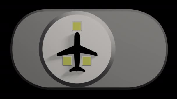 Анімація Перемикача Режиму Літака Анімованими Квадратами — стокове відео