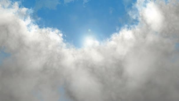 Ascendiendo Nubes Dichosas Cielo — Vídeo de stock