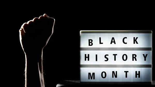Black History Month And Fist In The Air.