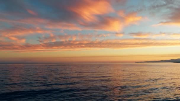 Coucher Soleil Romantique Sur Océan Pendant Saison Hiver — Video