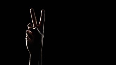 Siyahların Tarihi Ayı İçin Elle Zafer İşareti.