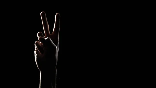 Victory Sign With Hand For Black History Month.