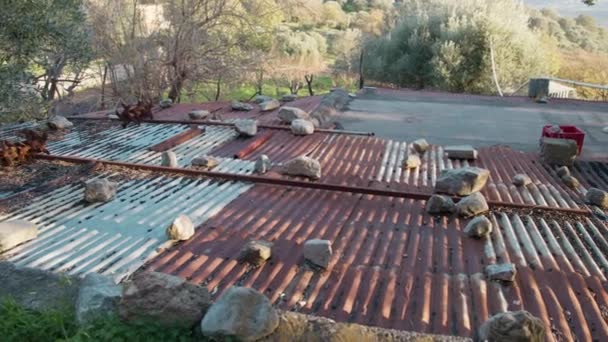 Blacha Azbestowa Dach Metalowy Domu — Wideo stockowe