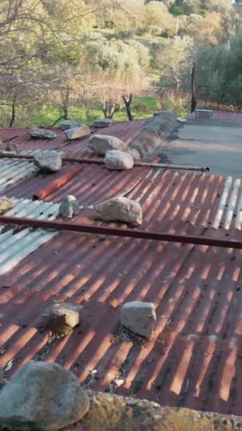 Blacha Azbestowa Dach Metalowy Domu — Wideo stockowe