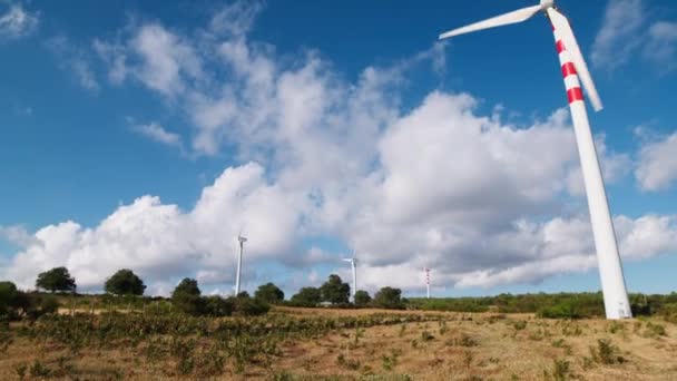 Yenilenebilir Enerji Formlarını Artırmak Için Rüzgar Türbinleri Kullanılıyor — Stok video