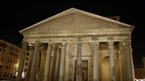 Colonne Che Sostengono Edificio Del Pantheon — Video Stock