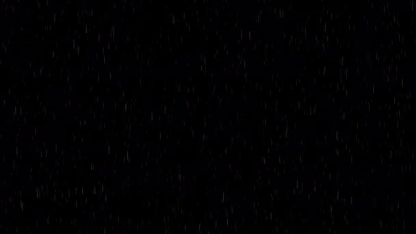 Pioggia Morbida Sfondo Nero Sovrapposizione — Video Stock