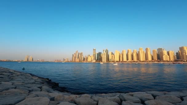 Panoraama Dubai City Skyline Aamulla — kuvapankkivideo