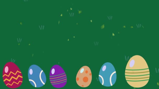 Huevos Pascua Fondo Hierba Verde — Vídeo de stock