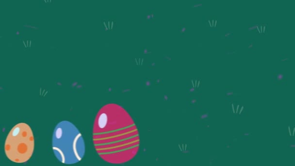 Πάσχα Αυγά Και Πράσινο Γρασίδι Φόντο — Αρχείο Βίντεο