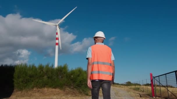 Utilização Turbinas Eólicas Para Aumentar Formas Energia Renovável — Vídeo de Stock