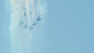 İtalya 'da Üç Renkli Oklar Akrobatik Gösterisi.