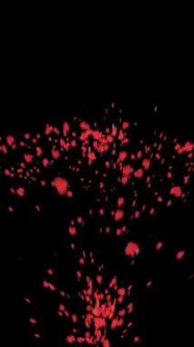 Sevgililer Günü siyah alfa arka planında kırmızı kalp konfetisi.