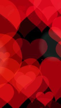 Siyah Şeffaf Arkaplanda Sevgililer Günü Bokeh Kalpleri.