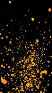 Ateş Külü Parçacıkları Siyah Arkaplanda Yükseliyor.