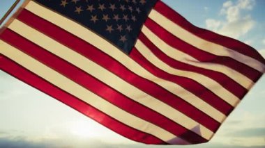 Amerika Birleşik Devletleri Anma Günü Kutlamalarında Gökyüzünde Gün Batımında.