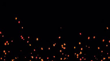 Turuncu Ateş Kül Parçacıkları Saydam Alfa Arkaplanında Yükseliyor.