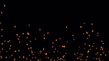 Işıltılı Ateş Külü Alfa arka planında yükseliyor.