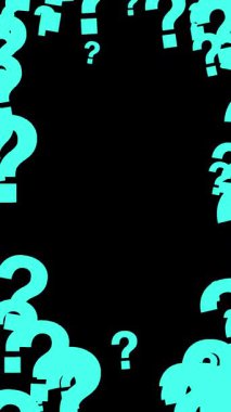 Soru İşaretleri Siyah Alfa Arkaplanlı Semboller.