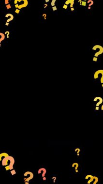 Soru İşaretleri Siyah Alfa Arkaplanlı Semboller.