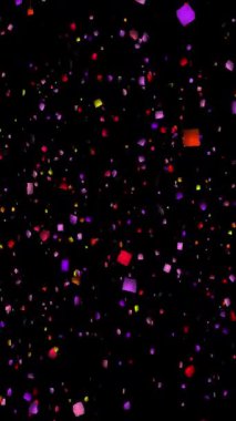 Siyah Arkaplana Düşen Renkli Konfeti.