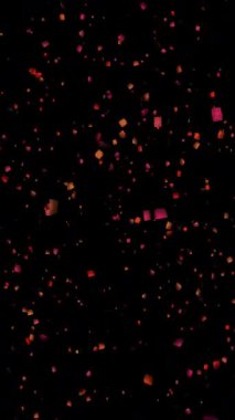 Siyah Arkaplana Düşen Renkli Konfeti.