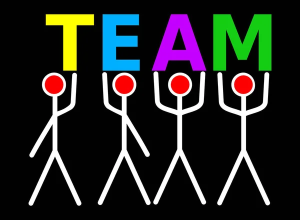 Team 이라는 글자를 캐릭터 소프트 프레젠테이션인 색상의 의미심장 템플릿 — 스톡 벡터