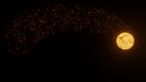 发光的等离子体在椭圆轨道上运动 发出火花 这是一个宇宙主题 一个科幻元素 一个与彗星相似的宇宙幻想 — 图库视频影像