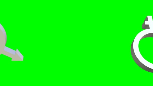 Анімований Чоловічий Жіночий Символ Рухається Зеленому Екрані Ключове Відео Хромосоми — стокове відео