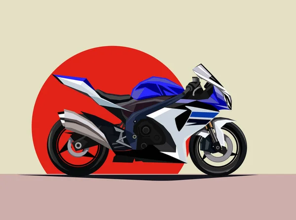 Extreme Motorradfahrt Sportbike Schneller Vektor Realistisches Symbol — Stockvektor