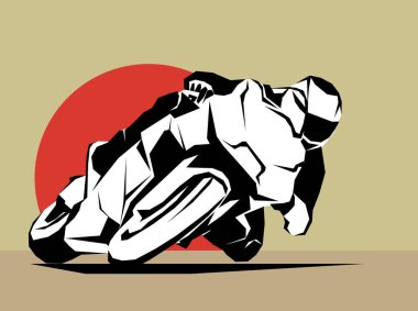 ekstrem motosiklet sürüşü hızlı vektör gerçekçi 3D simge