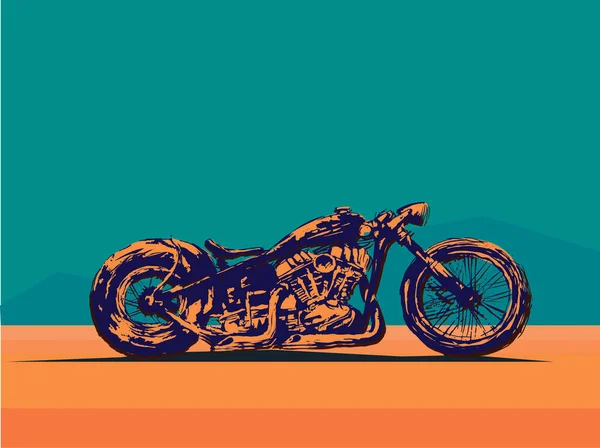 クラシックバイク バイカークラブのエンブレム ヴィンテージスタイル モノクロームのデザイン チョッパーボブスクランブラー — ストックベクタ