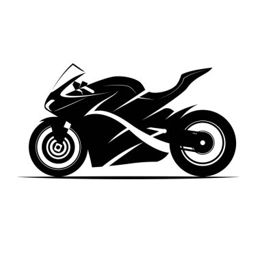 Sportbike Motosiklet ya da Motosiklet Yassı Vektör Simgesi. Tasarım, Web siteleri, Sunum veya Ulaşım Uygulamaları için Glyph Moda Sembolü.