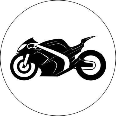 Sportbike Motosiklet ya da Motosiklet Yassı Vektör Simgesi. Tasarım, Web siteleri, Sunum veya Ulaşım Uygulamaları için Glyph Moda Sembolü.