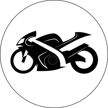 Sportbike Motosiklet ya da Motosiklet Yassı Vektör Simgesi. Tasarım, Web siteleri, Sunum veya Ulaşım Uygulamaları için Glyph Moda Sembolü.