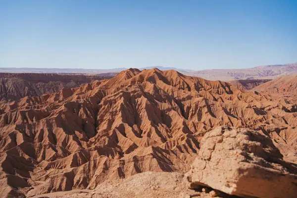 Arid desert rock formations in Devil\'s Gorge in San Pedro de Atacama, Chile