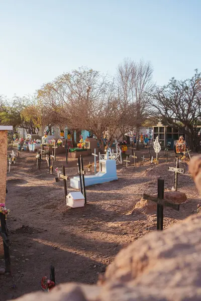 San Pedro de Atacama 'nın güzel mezarlığı, Şili.