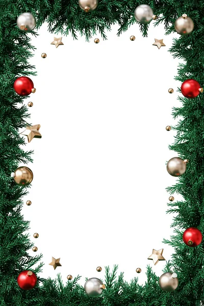 Baubles Christmas Wreath Frame Holidays Card Render Royalty Free Stock Photos