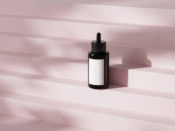 Mockup Dropper Fles Voor Cosmetica Producten Reclame Beige Achtergrond Met Stockfoto