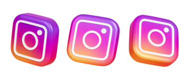 Instagram logo simgesi seti, fotoğrafçılık sosyal medya uygulaması, şeffaf arkaplan, 3d oluşturma