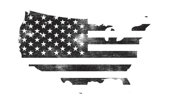 Σημαία Χάρτη Ηπα Χειροποίητη Διανυσματική Απεικόνιση Στυλ Grunge Εικονογράφηση Διανύσματος — Διανυσματικό Αρχείο