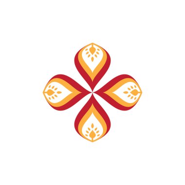 dairesel çiçek desenli süsleme renk tasarımı