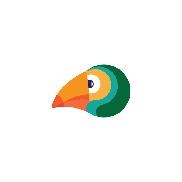 Vogel Logo Farbe Kreis Web Design Illustration Vektor — Stockvektor