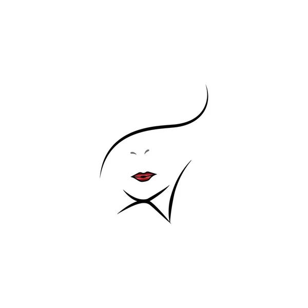 Línea Mujer Logotipo Moda Hermoso Diseño Ilustración Vector — Vector de stock