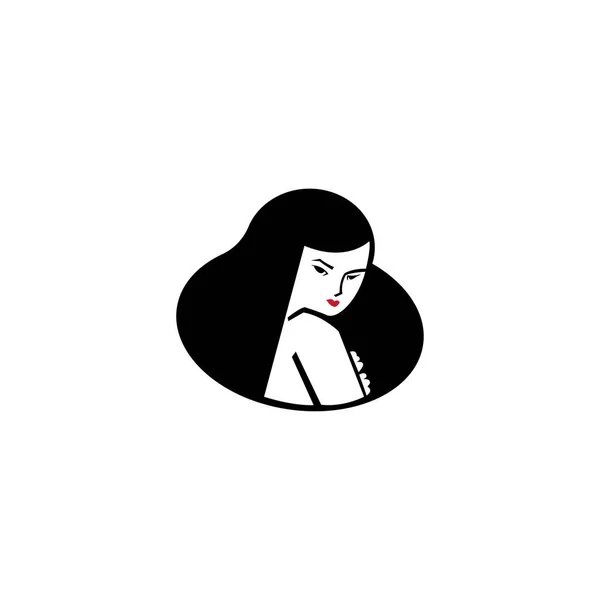 Frau Logo Schönheit Einfach Design Vektor Illustration — Stockvektor